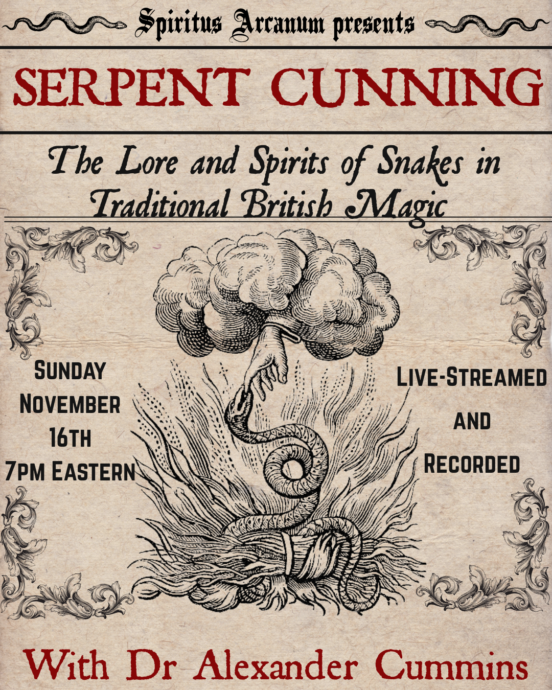 Serpent Cunning: The Lore and Spirits of Snakes in Traditional British Magic with Dr. Alexander Cummins