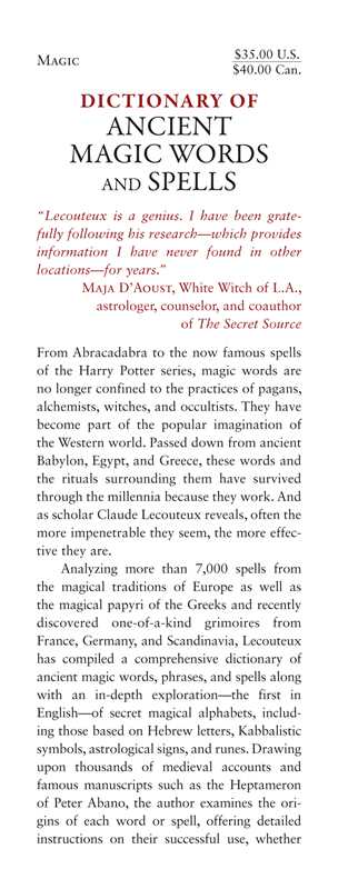 Dictionary of Ancient Magic Words and Spells