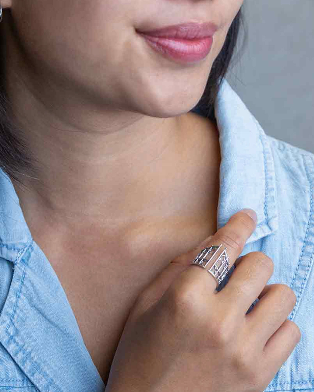 Sterling Silver Gothic Gate Ring