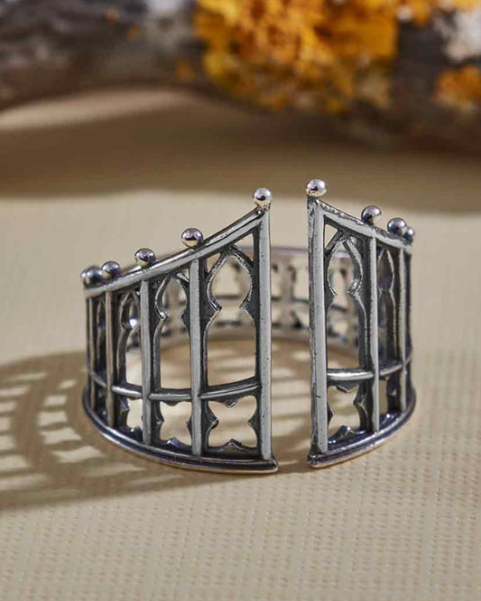 Sterling Silver Gothic Gate Ring