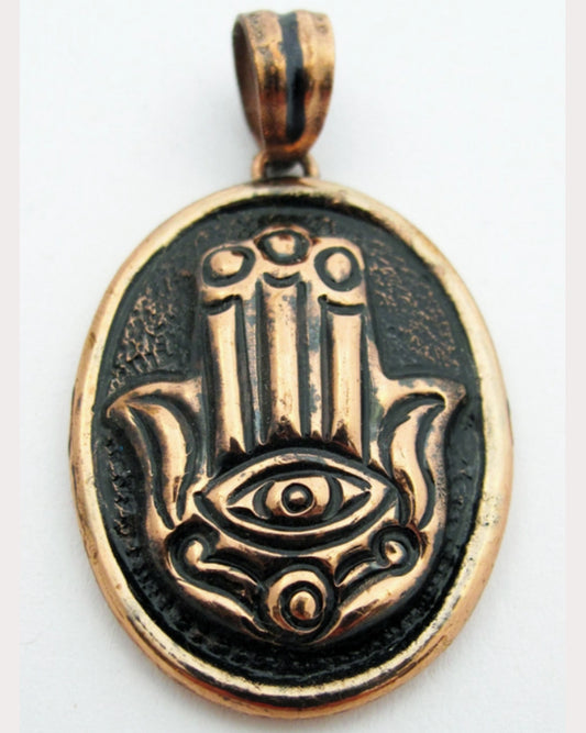 Copper Hand of Fatima Pendant