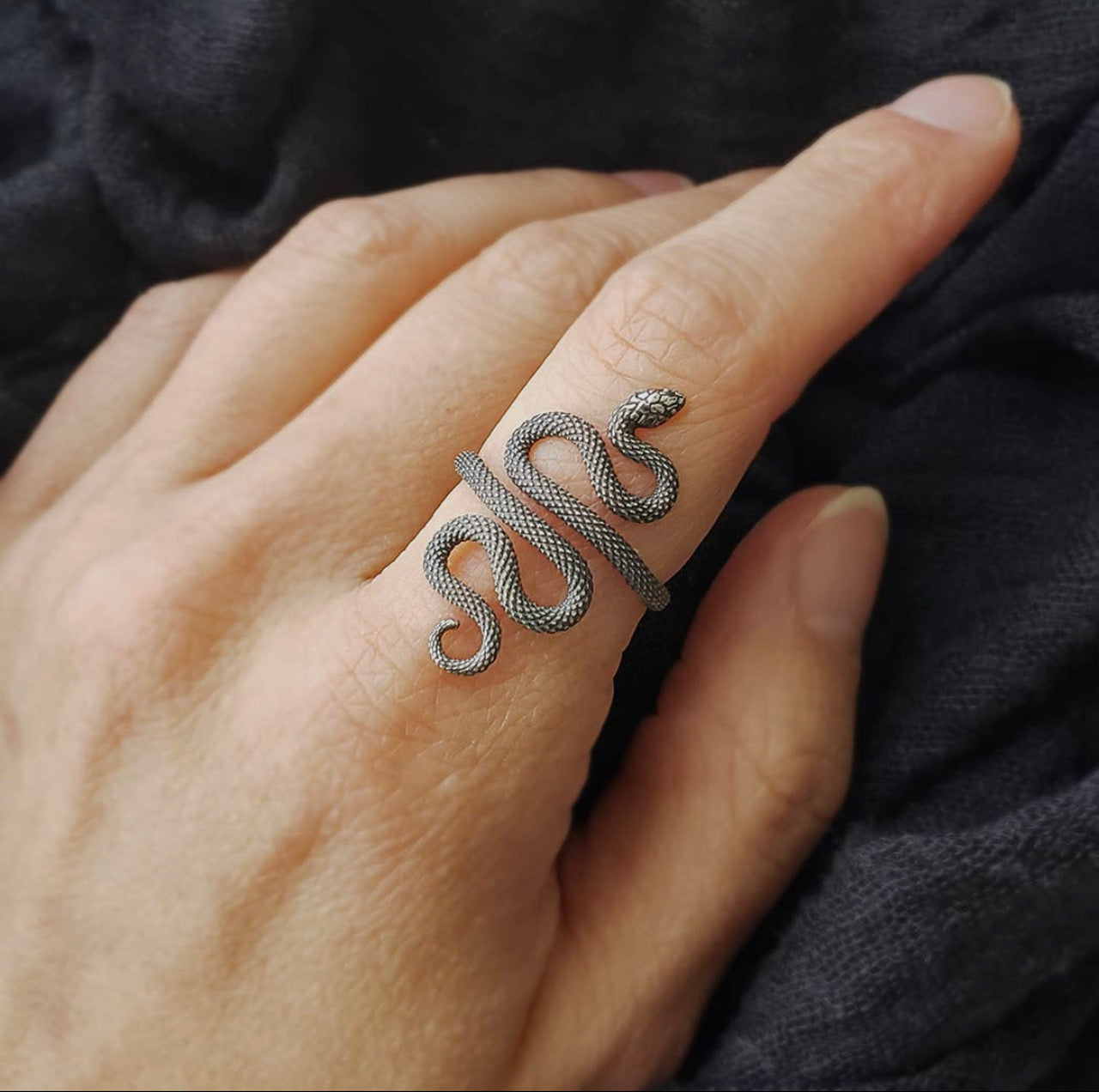 Sterling Silver Adjustable Snake Ring