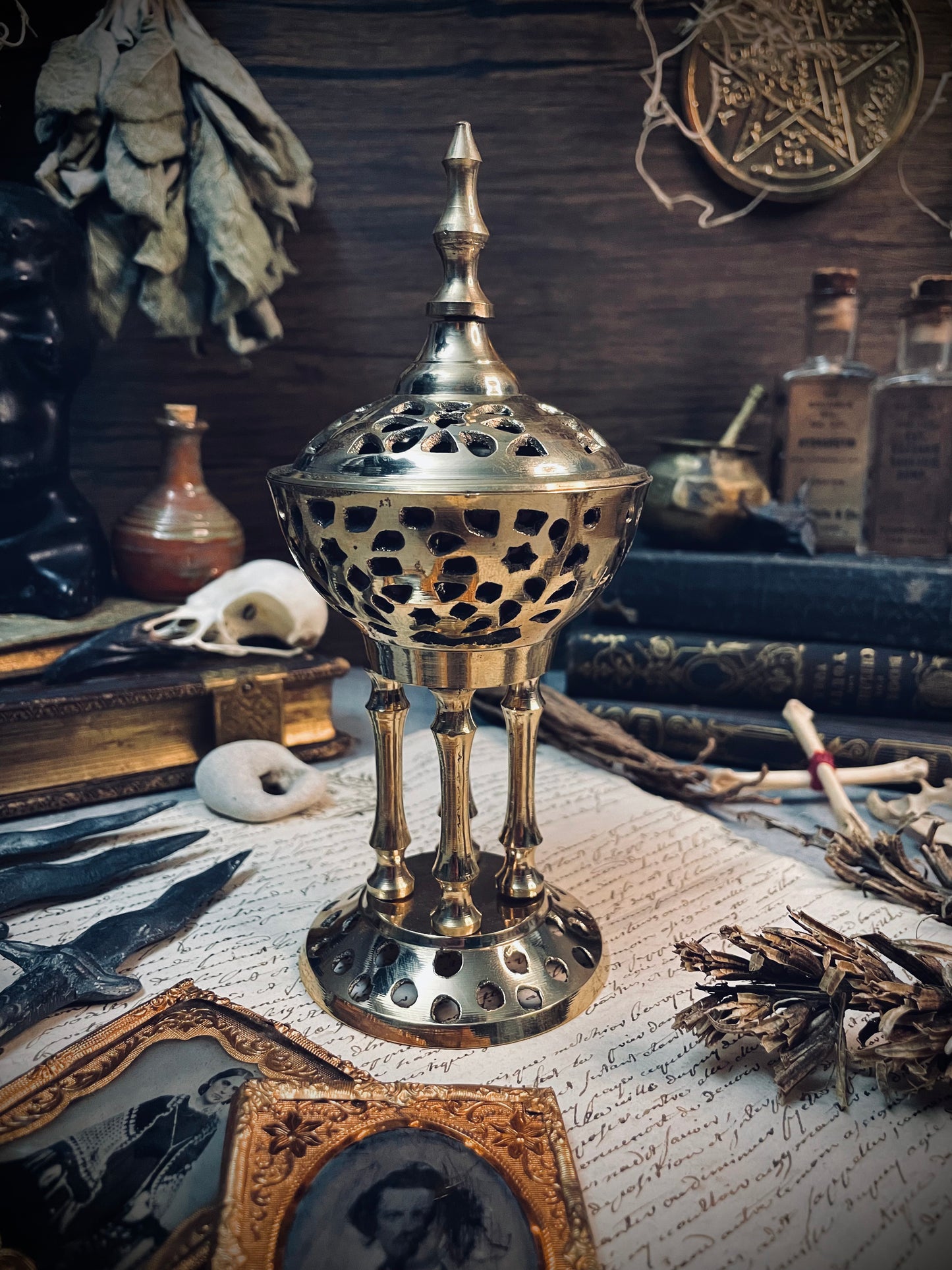 Brass Tower Incense Burner