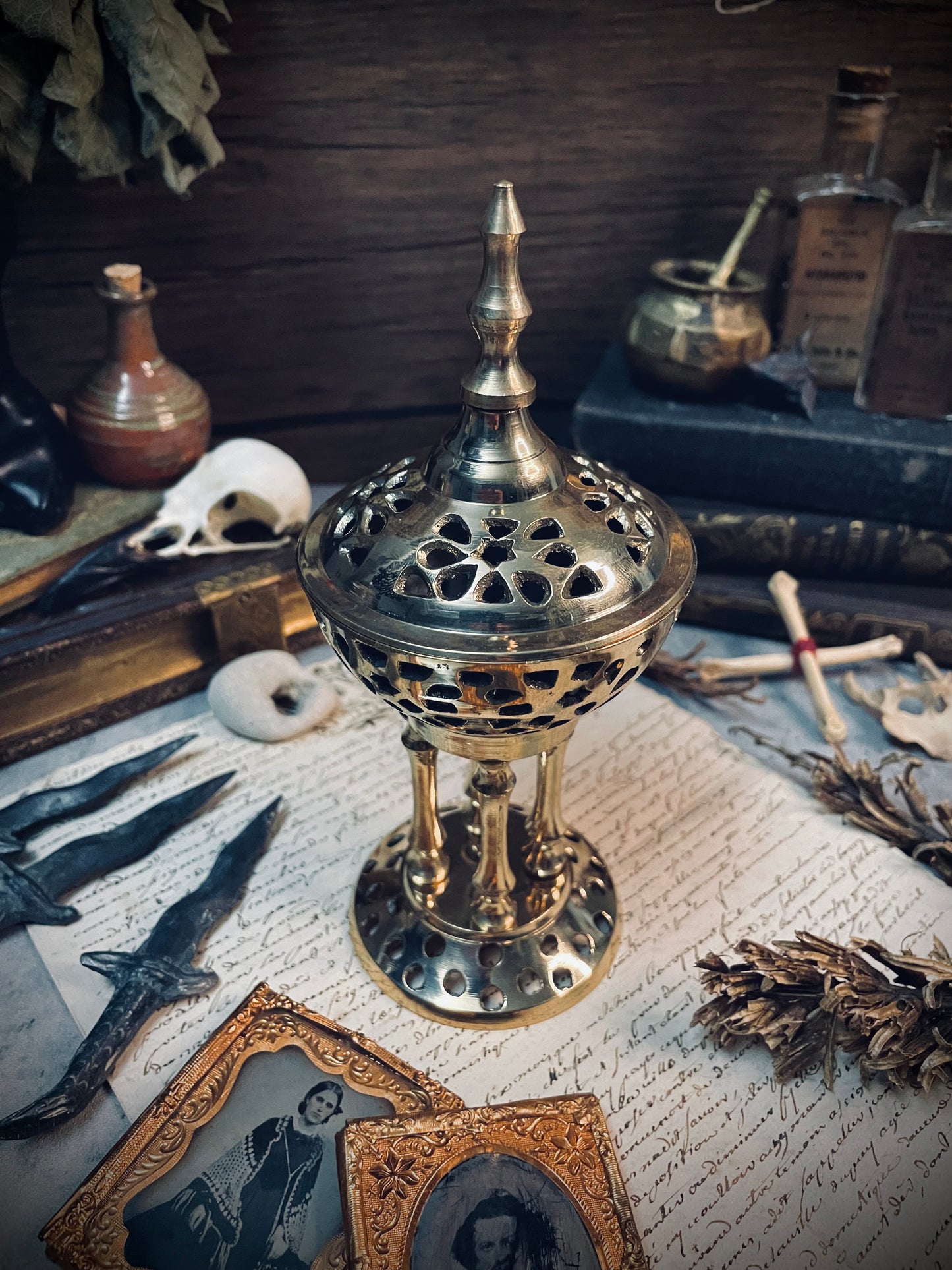 Brass Tower Incense Burner