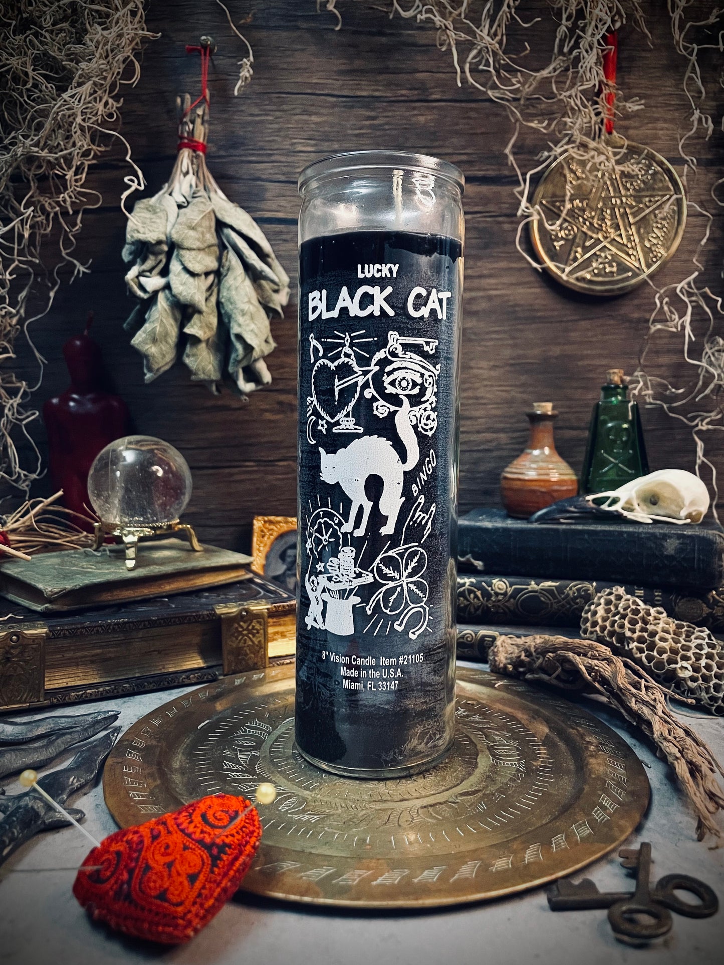 Lucky Black Cat 7 Day Candle