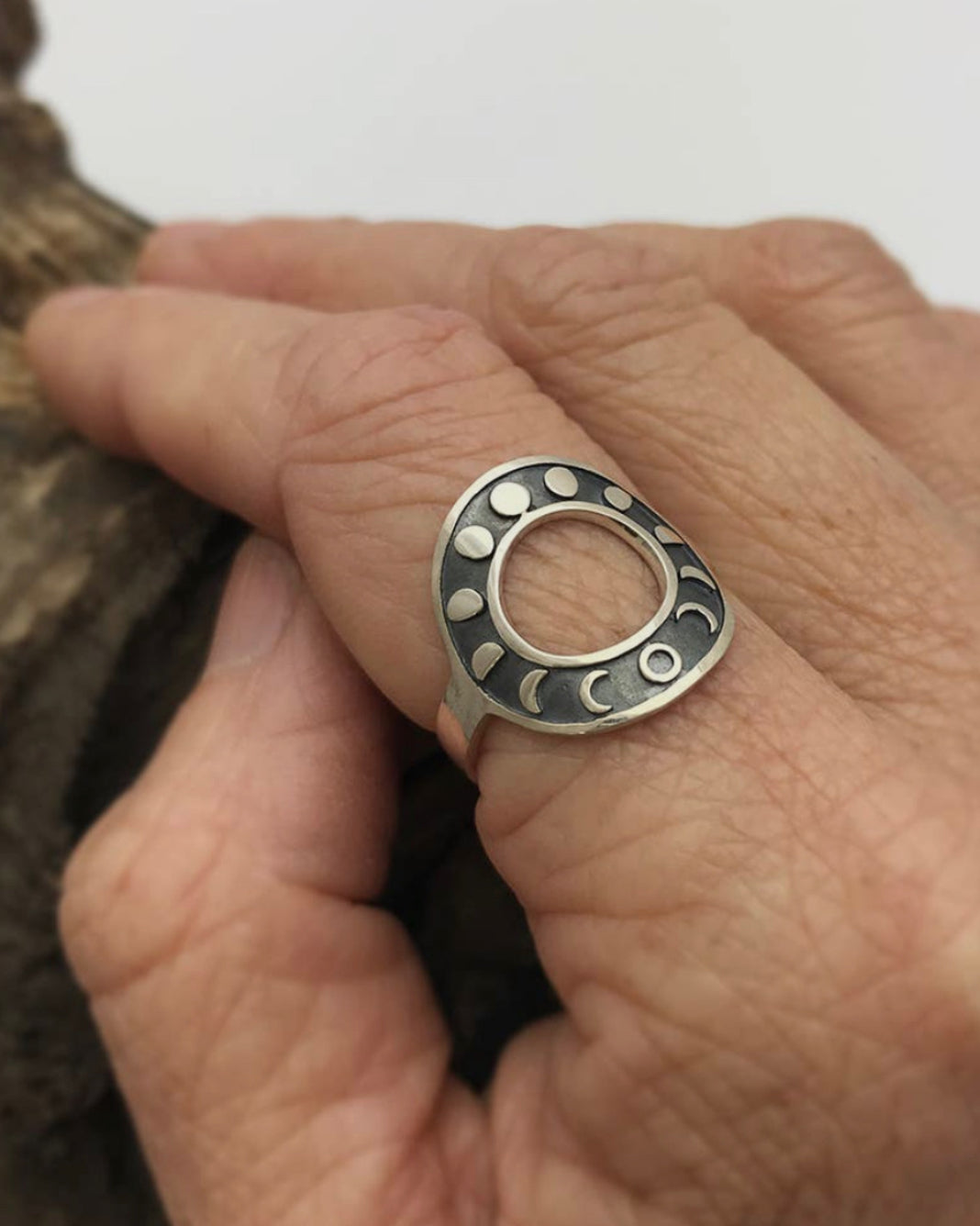 Sterling Silver Moon Cycle Ring