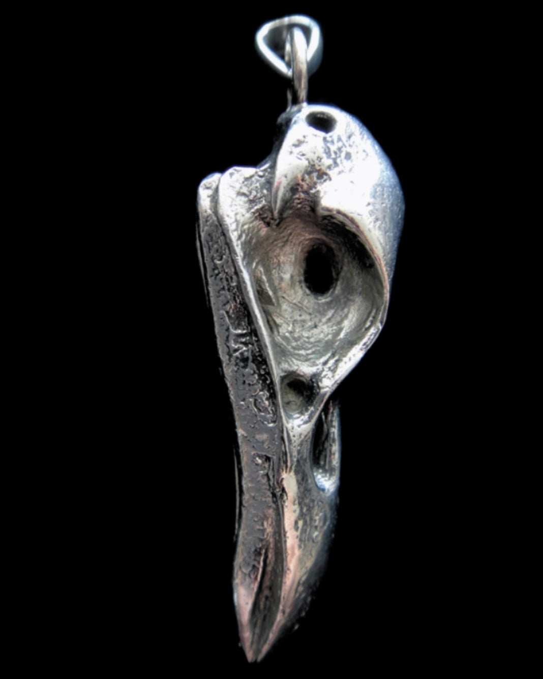 Bronze Raven Skull Pendant