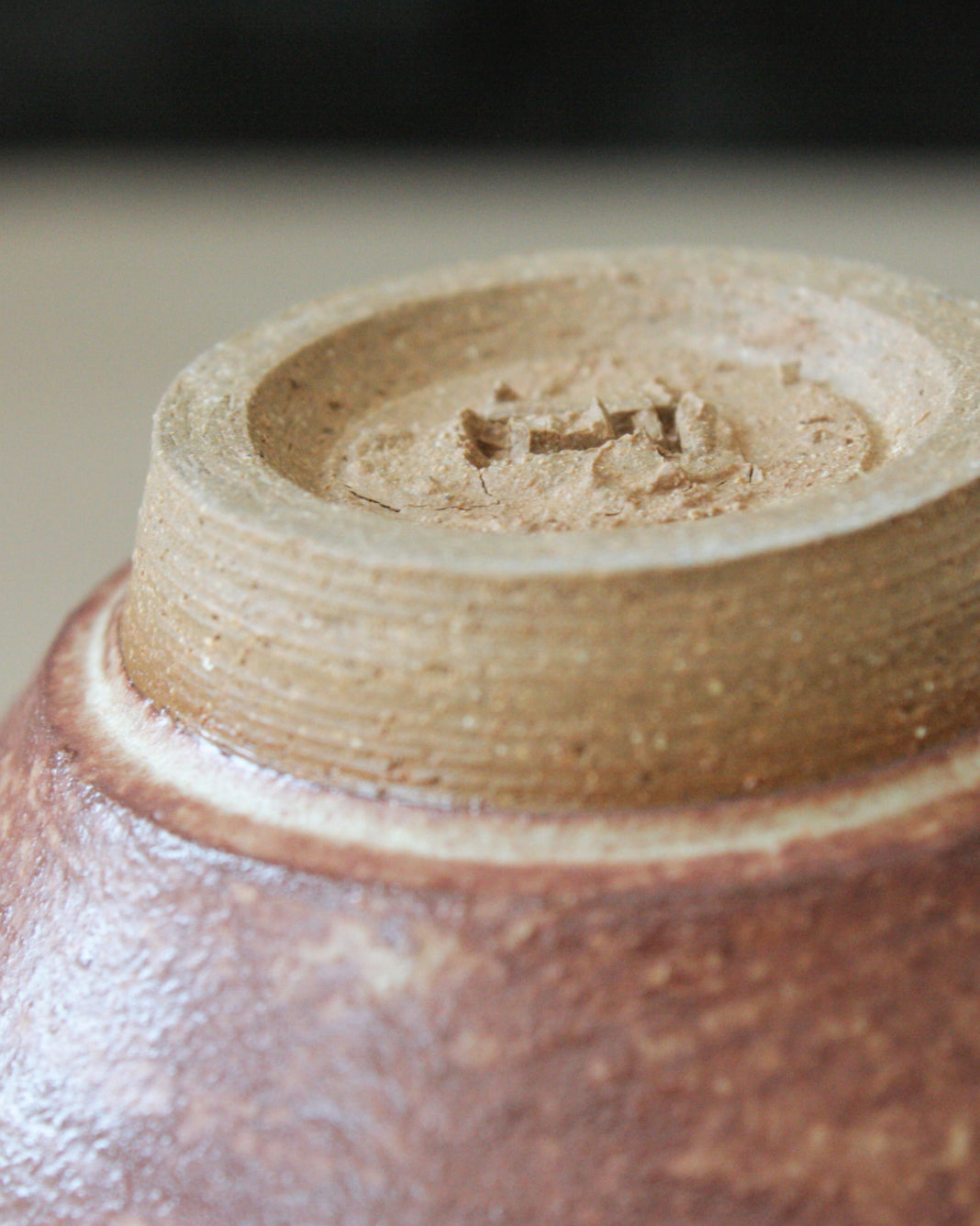 Deep Rust Shino Offering Bowl