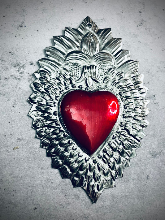 Large Tin Heart with Fleur-de-lis #9