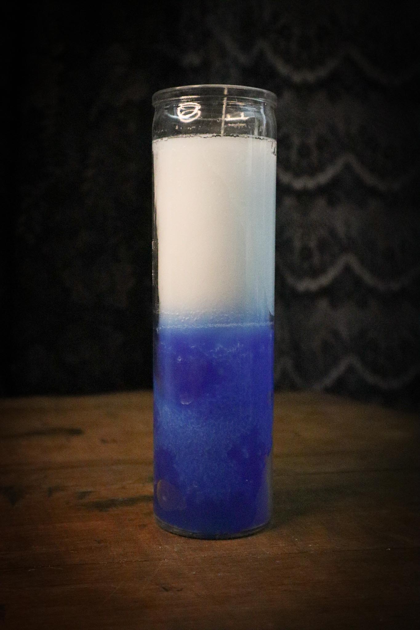White/Blue 7 Day Candle