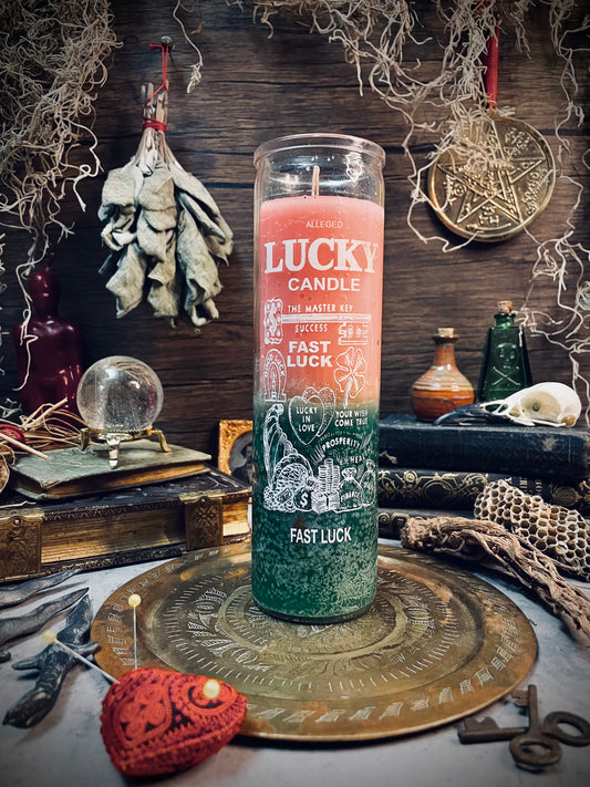 Fast Luck 7 Pink/Green 7 Day Candle