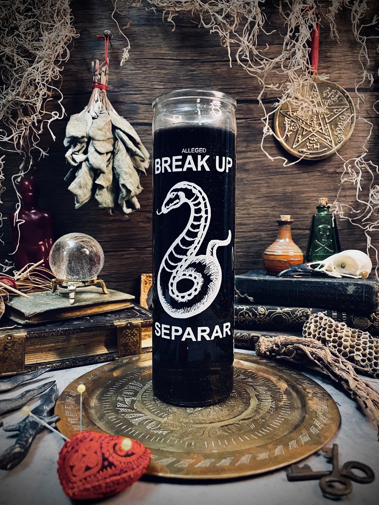 Break Up Snake Black 7 Day Candle