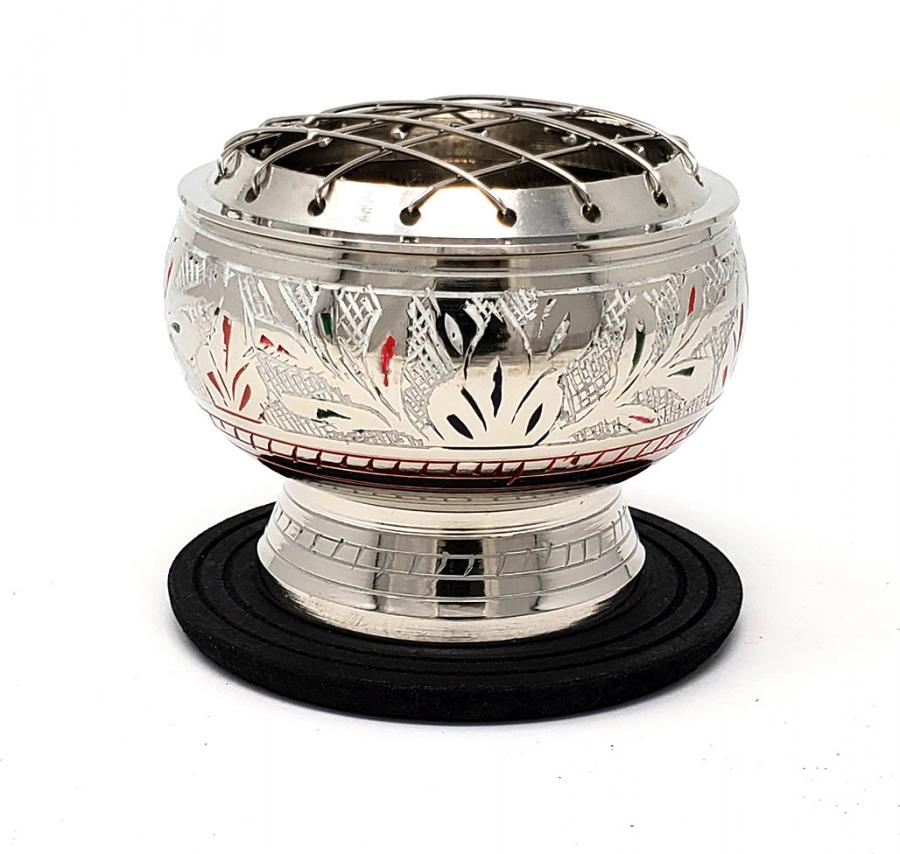 Silver Finish Incense Burner