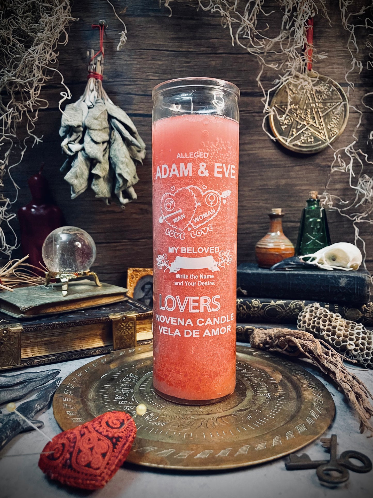Adam & Eve Lovers Pink 7 Day Candle