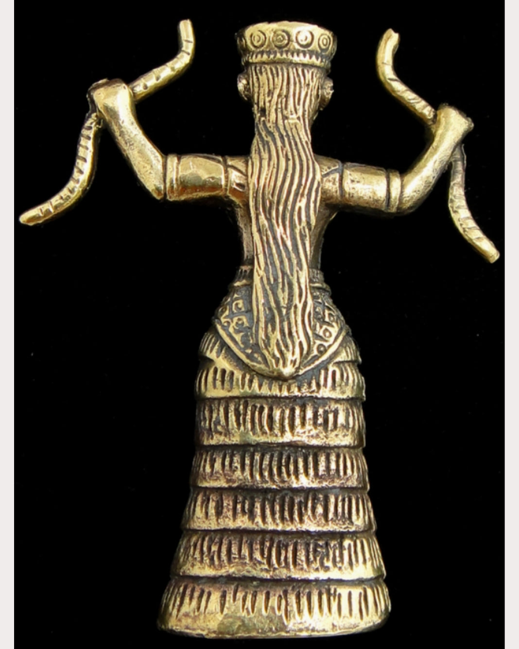 Brass Snake Goddess Statuette