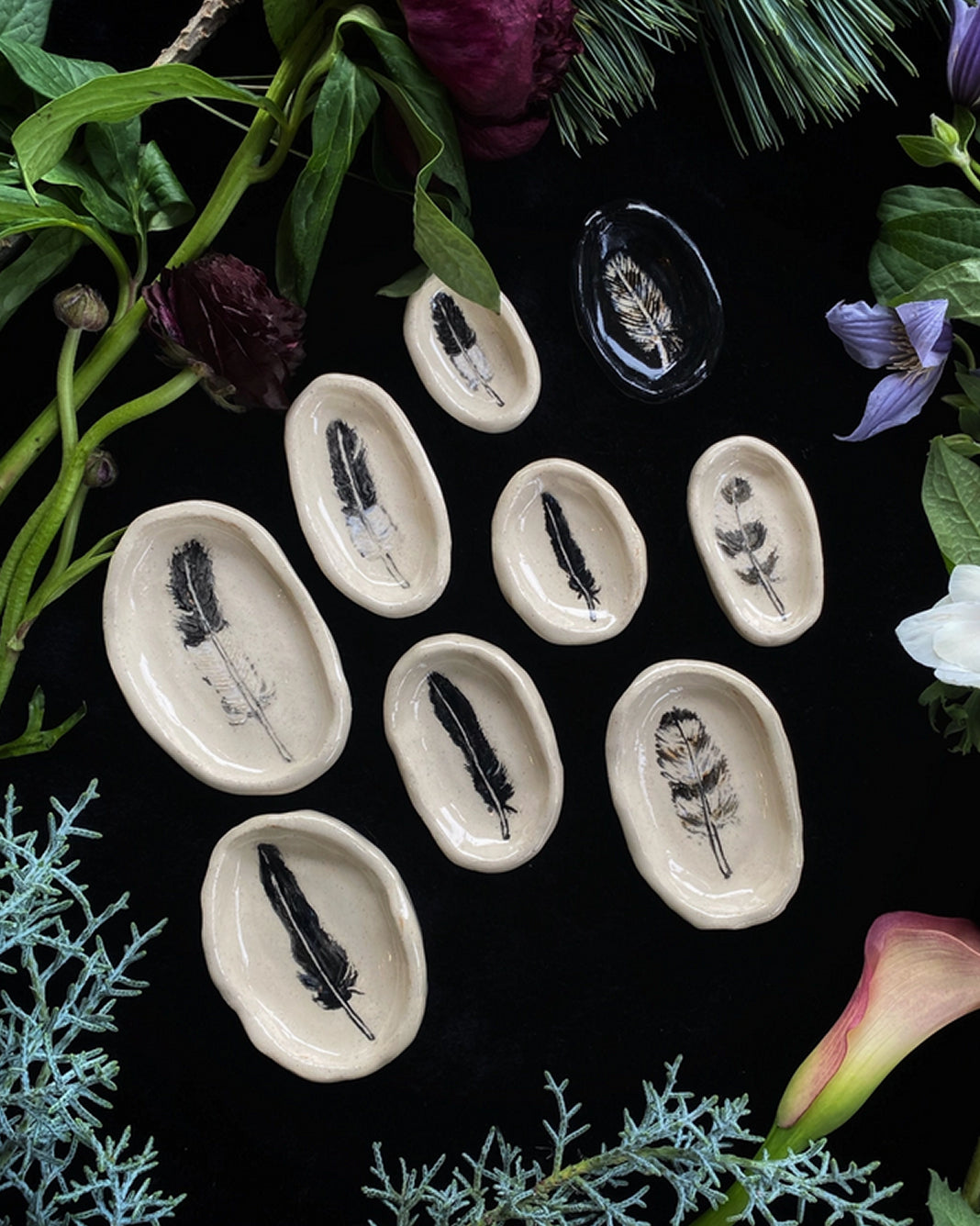 Feather Ceramic Ritual Dish