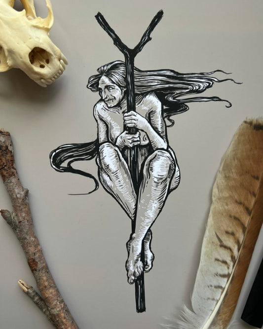 Hag Riding A Stang Print