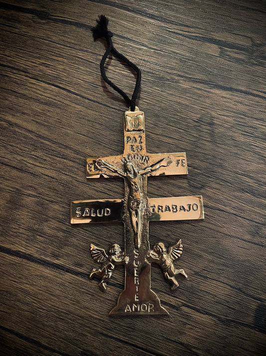 Brass Caravaca Cross