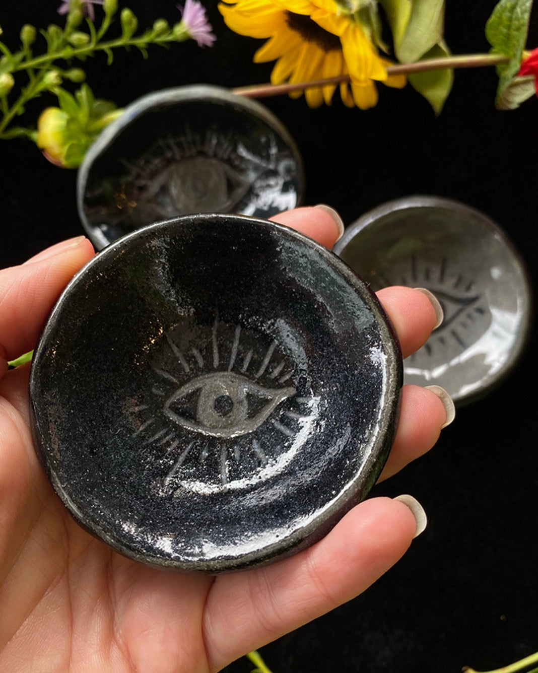 Sgraffito Evil Eye Dish