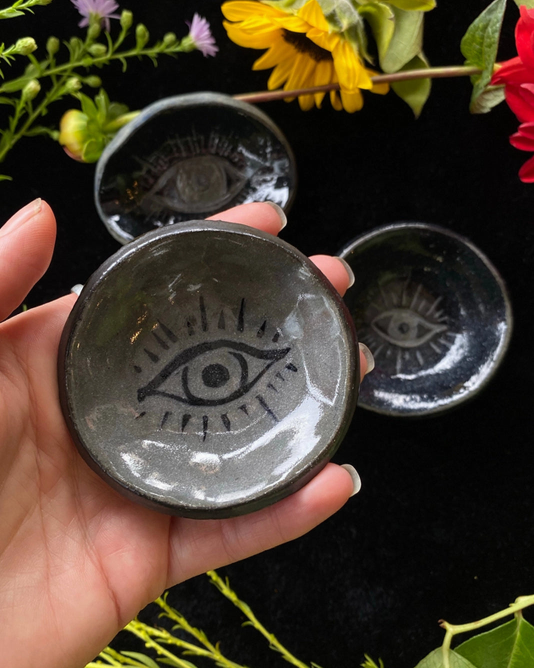 Sgraffito Evil Eye Dish