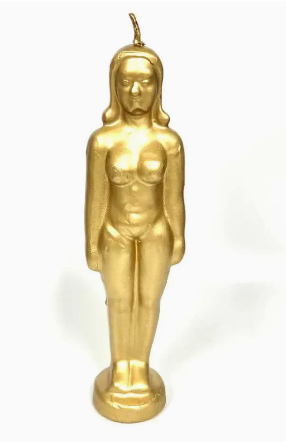 Golden Female Figure Candle