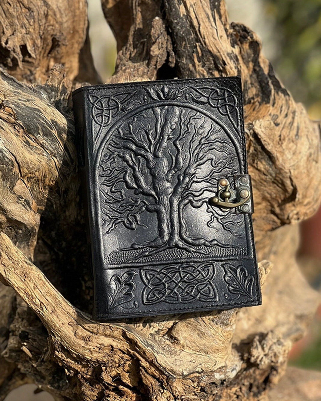 Leather Tree Journal - Black