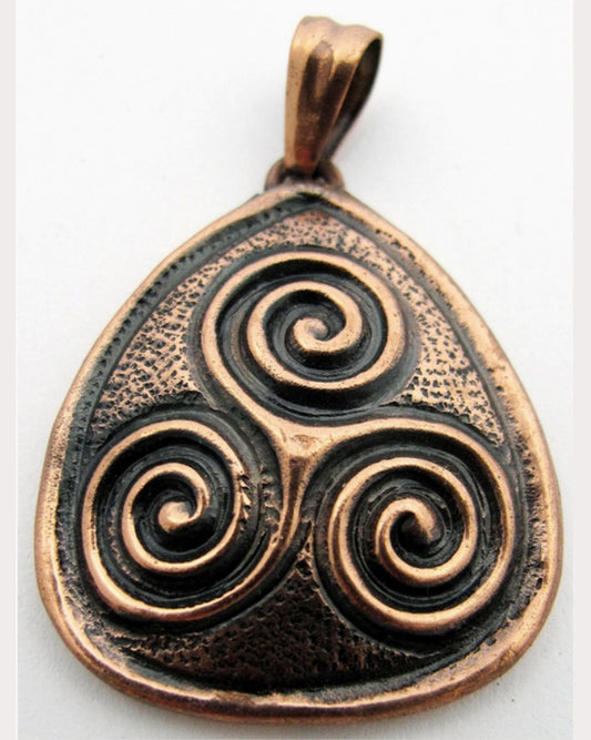 Copper Triskelion Pendant