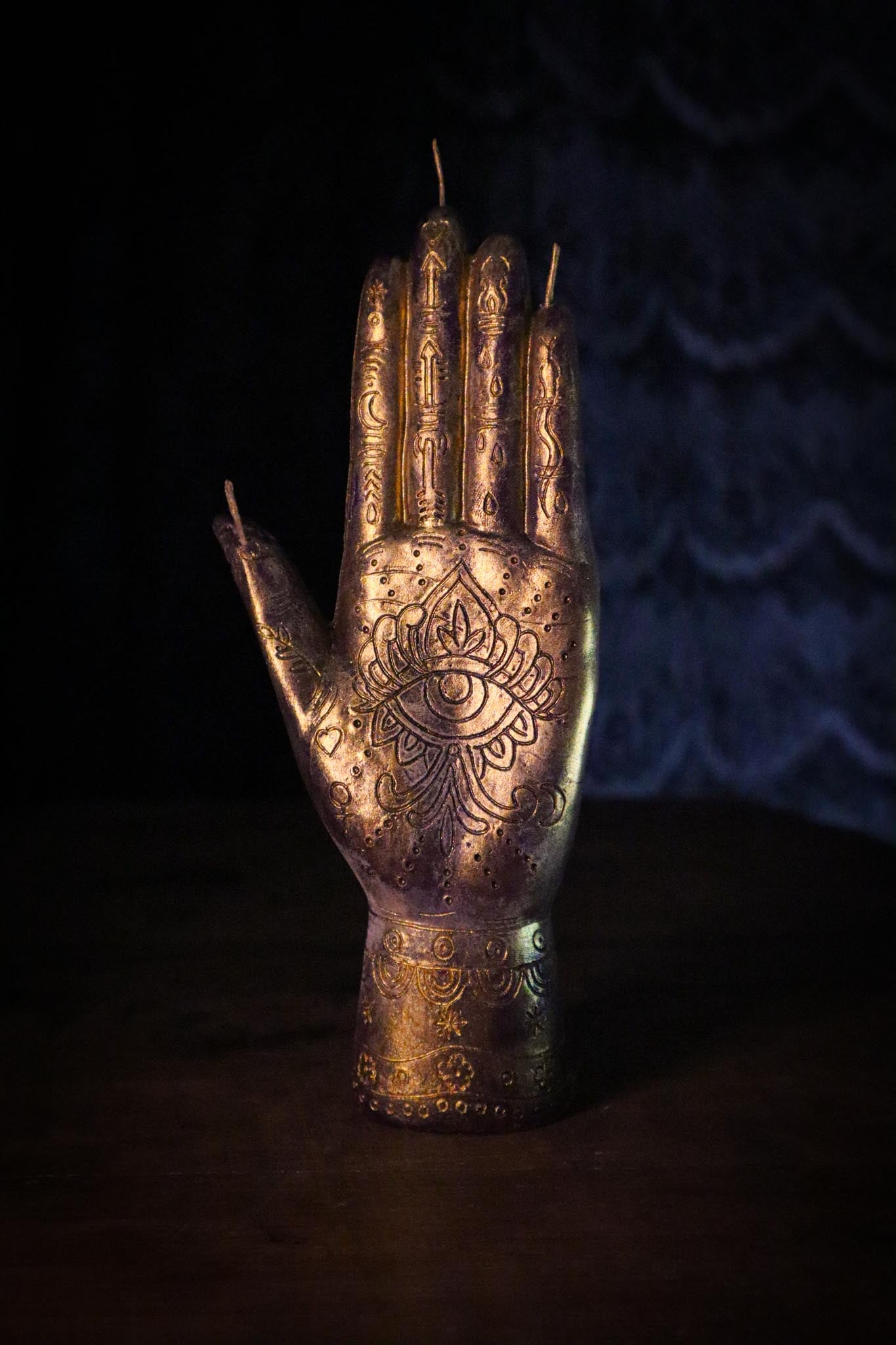 Gilded Hand of Power Candle